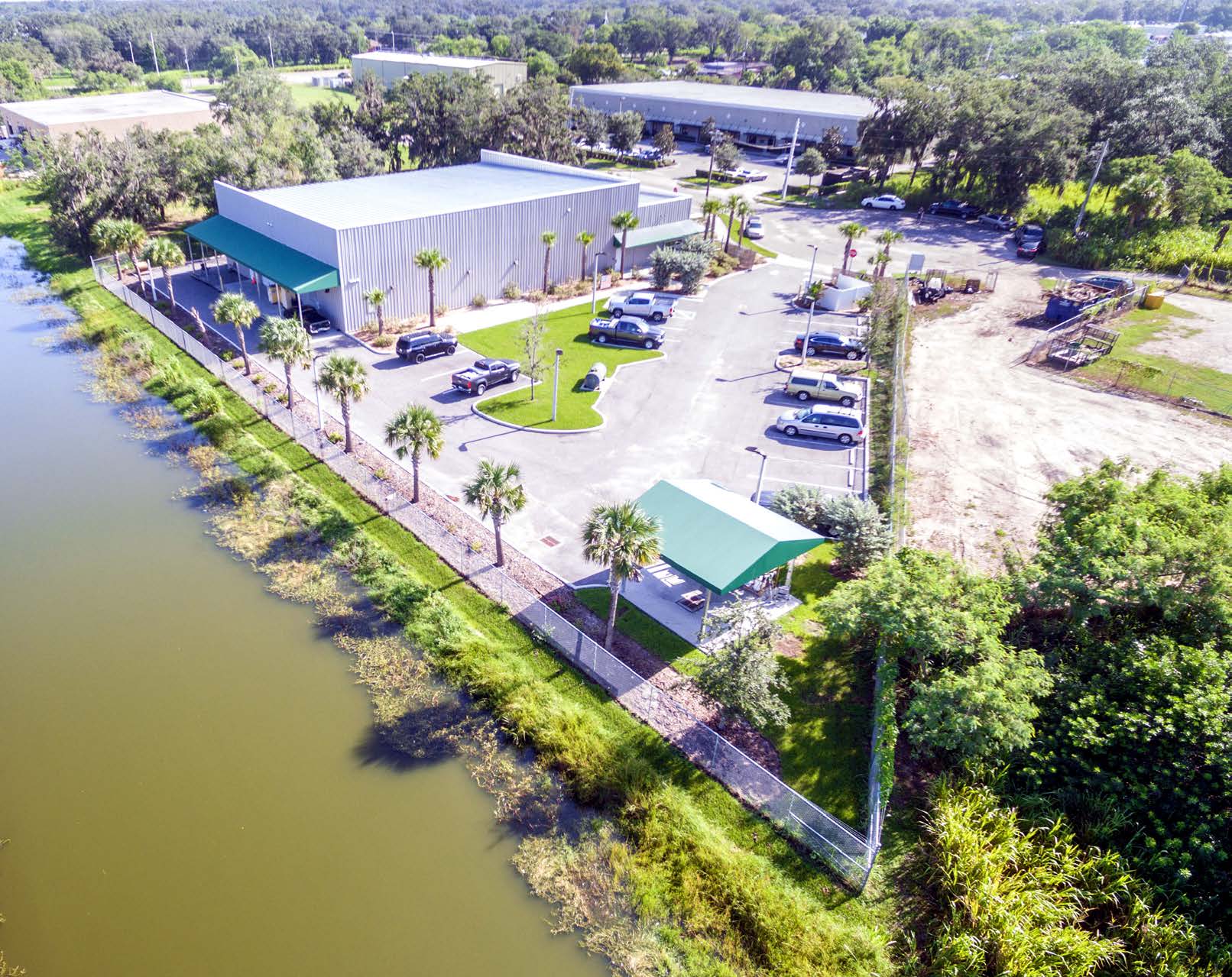 Aerial View of U.S. Department of Agriculture Building with Water